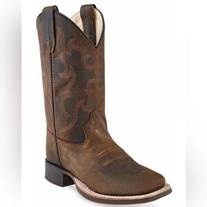 Distressed Brown Leather Western Boots